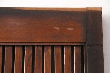 アンティーク建具　総ケヤキ材　細身のサイズが嬉しい!巾着金具がアクセントの格子蔵戸1枚(格子戸、建具、玄関戸、引き戸)(R-051156)