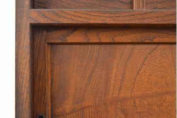 アンティーク家具　大正昭和初期　前面ケヤキ材　レトロな雰囲気漂う関東水屋箪笥(重ね箪笥、収納棚、食器棚、戸棚、キャビネット)(R-051160)