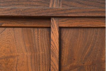 アンティーク家具　大正昭和初期　前面ケヤキ材　レトロな雰囲気漂う関東水屋箪笥(重ね箪笥、収納棚、食器棚、戸棚、キャビネット)(R-051160)