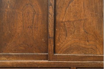 アンティーク家具　大正昭和初期　前面ケヤキ材　レトロな雰囲気漂う関東水屋箪笥(重ね箪笥、収納棚、食器棚、戸棚、キャビネット)(R-051160)