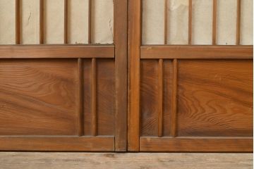 アンティーク建具　景色が楽しめる額入りの障子戸4枚セット(引き戸)(R-051163)