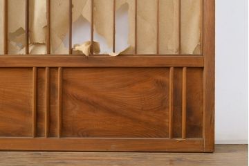 アンティーク建具　景色が楽しめる額入りの障子戸4枚セット(引き戸)(R-051163)