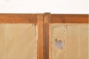 アンティーク建具　景色が楽しめる額入りの障子戸4枚セット(引き戸)(R-051163)