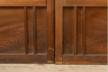 アンティーク建具　景色が楽しめる額入りの障子戸4枚セット(引き戸)(R-051163)