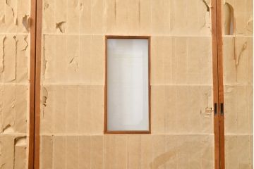 アンティーク建具　景色が楽しめる額入りの障子戸4枚セット(引き戸)(R-051163)
