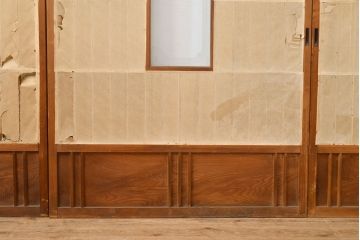 アンティーク建具　景色が楽しめる額入りの障子戸4枚セット(引き戸)(R-051163)