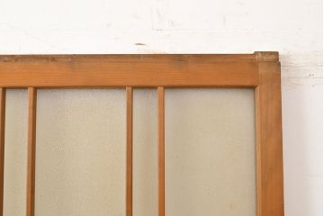 アンティーク建具　昭和中期　すりガラスのデザインがレトロな雰囲気を高めるガラス戸2枚セット(引き戸)(R-051164)