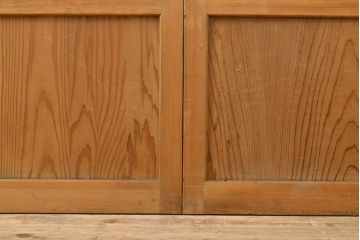 アンティーク建具　昭和中期　すりガラスのデザインがレトロな雰囲気を高めるガラス戸2枚セット(引き戸)(R-051164)