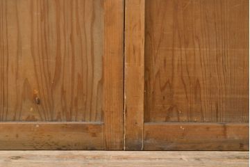 アンティーク建具　昭和中期　すりガラスのデザインがレトロな雰囲気を高めるガラス戸2枚セット(引き戸)(R-051164)