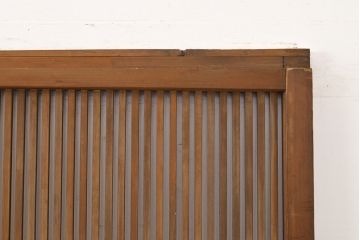 アンティーク建具　昭和初期　裏障子付き　上手物の幅狭万本格子戸3枚セット(引き戸、帯ガラス戸、障子戸)(R-051165)