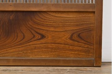 アンティーク建具　昭和初期　裏障子付き　上手物の幅狭万本格子戸3枚セット(引き戸、帯ガラス戸、障子戸)(R-051165)