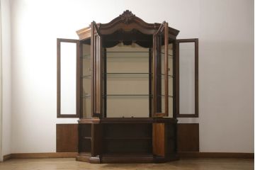 中古　美品　センチュリー社(CENTURY)　サァラ麻布取り扱い 豪華な佇まいのキャビネット(収納棚、飾り棚、食器棚)(定価約240万円)(R-051166)