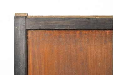 アンティーク建具　明治大正期　赤みがかった茶色と黒のコントラストがおしゃれな格子帯戸3枚セット(引き戸)(R-051167)