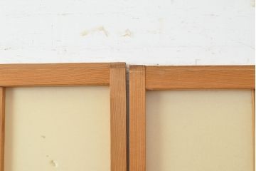 アンティーク建具　昭和中期　菊尽くしのレトロなガラスが魅力の障子戸4枚セット(雪見障子戸、建具、引き戸、擦り上げ障子戸、擦上障子戸)(R-051172)