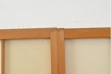 アンティーク建具　昭和中期　菊尽くしのレトロなガラスが魅力の障子戸4枚セット(雪見障子戸、建具、引き戸、擦り上げ障子戸、擦上障子戸)(R-051172)