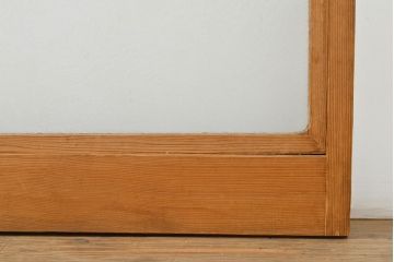 アンティーク建具　昭和中期　菊尽くしのレトロなガラスが魅力の障子戸4枚セット(雪見障子戸、建具、引き戸、擦り上げ障子戸、擦上障子戸)(R-051172)