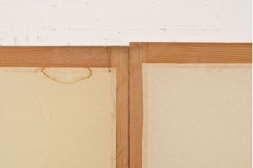 アンティーク建具　昭和中期　菊尽くしのレトロなガラスが魅力の障子戸4枚セット(雪見障子戸、建具、引き戸、擦り上げ障子戸、擦上障子戸)(R-051172)