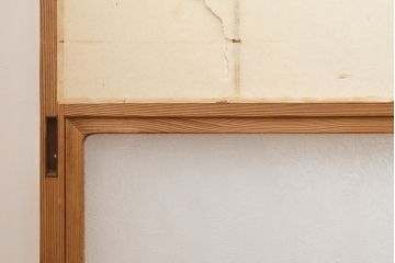 アンティーク建具　昭和中期　菊尽くしのレトロなガラスが魅力の障子戸4枚セット(雪見障子戸、建具、引き戸、擦り上げ障子戸、擦上障子戸)(R-051172)