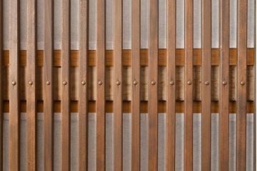 アンティーク建具　昭和中期　レトロな雰囲気漂う裏障子付き万本格子戸3枚セット(引き戸、障子戸)(R-051173)