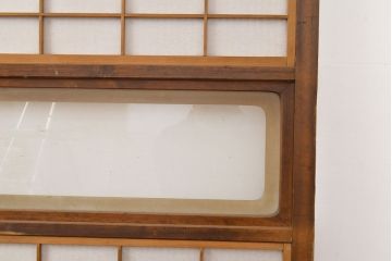 アンティーク建具　昭和中期　レトロな雰囲気漂う裏障子付き万本格子戸3枚セット(引き戸、障子戸)(R-051173)