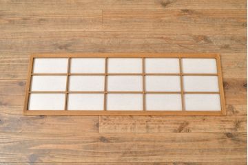 アンティーク建具　昭和中期　レトロな雰囲気漂う裏障子付き万本格子戸3枚セット(引き戸、障子戸)(R-051173)