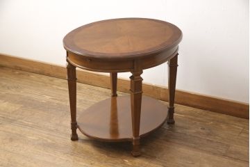 中古　DREXEL HERITAGE(ドレクセルヘリテイジ)　FRANCESCA(フランチェスカ)シリーズ　パーケット天板がおしゃれなランプテーブル(センターテーブル、コーヒーテーブル、サイドテーブル、ナイトテーブル)(定価約30万円)(R-051181)