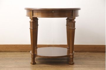 中古　DREXEL HERITAGE(ドレクセルヘリテイジ)　FRANCESCA(フランチェスカ)シリーズ　パーケット天板がおしゃれなランプテーブル(センターテーブル、コーヒーテーブル、サイドテーブル、ナイトテーブル)(定価約30万円)(R-051181)
