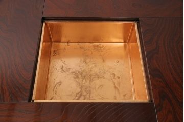中古　筑後民芸　美しい木目が上質な和の雰囲気を演出する囲炉裏テーブル(ダイニングテーブル、火鉢)(定価約28万円)(R-051186)