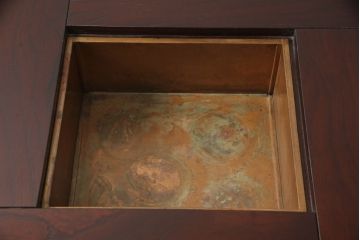 中古　筑後民芸　美しい木目が上質な和の雰囲気を演出する囲炉裏テーブル(ダイニングテーブル、火鉢)(定価約28万円)(R-051188)