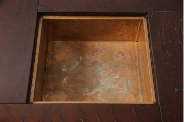 中古　筑後民芸　美しい木目が上質な和の雰囲気を演出する囲炉裏テーブル(ダイニングテーブル、火鉢)(定価約28万円)(R-051189)