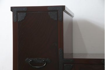 中古　美品　筑後民芸　美しい木目が高級感を演出する階段箪笥(和タンス、収納箪笥)(定価約26万円)(R-051190)