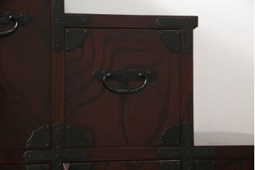 中古　美品　筑後民芸　美しい木目が高級感を演出する階段箪笥(和タンス、収納箪笥)(定価約26万円)(R-051190)