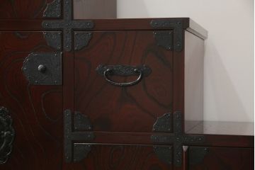中古　美品　筑後民芸　美しい木目が高級感を演出する階段箪笥(和タンス、収納箪笥)(定価約26万円)(R-051190)