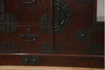 中古　美品　筑後民芸　美しい木目が高級感を演出する階段箪笥(和タンス、収納箪笥)(定価約26万円)(R-051190)