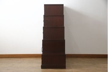 中古　美品　筑後民芸　美しい木目が高級感を演出する階段箪笥(和タンス、収納箪笥)(定価約26万円)(R-051190)