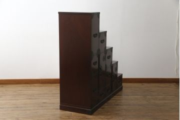 中古　美品　筑後民芸　美しい木目が高級感を演出する階段箪笥(和タンス、収納箪笥)(定価約26万円)(R-051191)