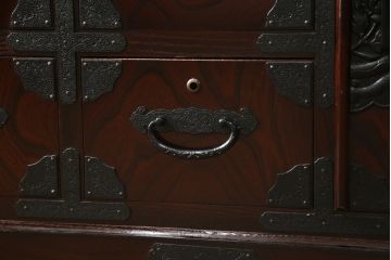 中古　美品　筑後民芸　美しい木目が高級感を演出する階段箪笥(和タンス、収納箪笥)(定価約26万円)(R-051191)