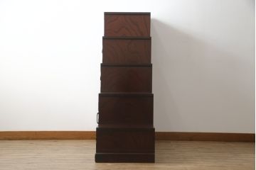 中古　美品　筑後民芸　美しい木目が高級感を演出する階段箪笥(和タンス、収納箪笥)(定価約26万円)(R-051191)