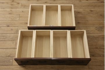 中古　美品　筑後民芸　美しい木目が高級感を演出する階段箪笥(和タンス、収納箪笥)(定価約26万円)(R-051192)