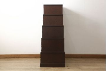 中古　美品　筑後民芸　美しい木目が高級感を演出する階段箪笥(和タンス、収納箪笥)(定価約26万円)(R-051192)