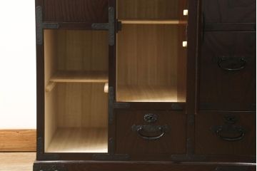 中古　美品　筑後民芸　美しい木目が高級感を演出する階段箪笥(和タンス、収納箪笥)(定価約26万円)(R-051193)