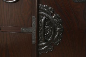 中古　美品　筑後民芸　美しい木目が高級感を演出する階段箪笥(和タンス、収納箪笥)(定価約26万円)(R-051193)