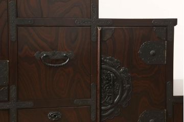 中古　美品　筑後民芸　美しい木目が高級感を演出する階段箪笥(和タンス、収納箪笥)(定価約26万円)(R-051193)
