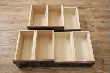 中古　美品　筑後民芸　美しい木目が高級感を演出する階段箪笥(和タンス、収納箪笥)(定価約26万円)(R-051194)