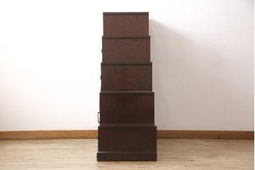 中古　美品　筑後民芸　美しい木目が高級感を演出する階段箪笥(和タンス、収納箪笥)(定価約26万円)(R-051194)