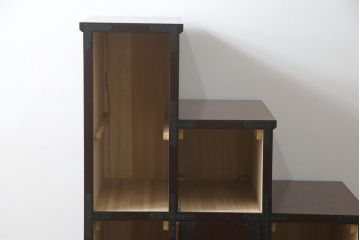 中古　美品　筑後民芸　美しい木目が高級感を演出する階段箪笥(和タンス、収納箪笥)(定価約26万円)(R-051195)