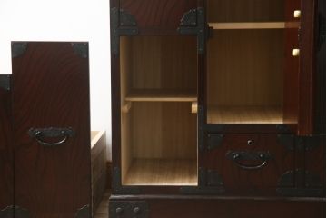 中古　美品　筑後民芸　美しい木目が高級感を演出する階段箪笥(和タンス、収納箪笥)(定価約26万円)(R-051195)