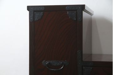 中古　美品　筑後民芸　美しい木目が高級感を演出する階段箪笥(和タンス、収納箪笥)(定価約26万円)(R-051195)