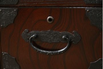 中古　美品　筑後民芸　美しい木目が高級感を演出する階段箪笥(和タンス、収納箪笥)(定価約26万円)(R-051195)