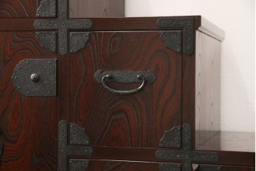 中古　美品　筑後民芸　美しい木目が高級感を演出する階段箪笥(和タンス、収納箪笥)(定価約26万円)(R-051196)